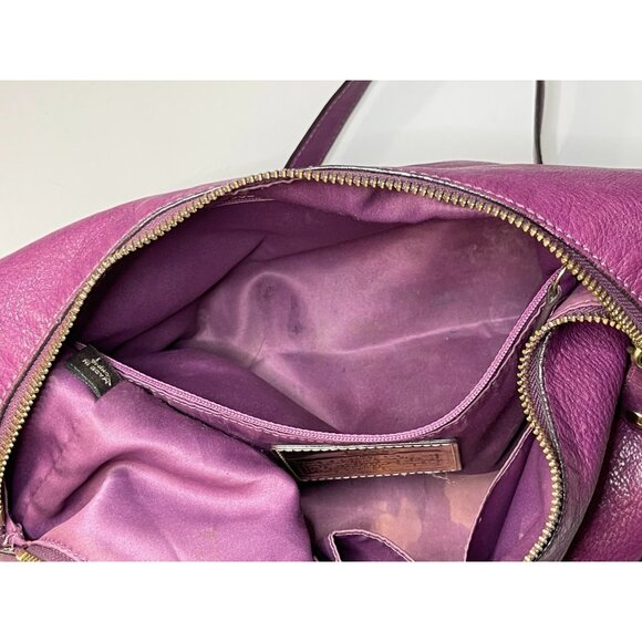 Y2K COACH 14304 Madison Hailey Purple Pebbled Leather Hobo Shoulder Bag Purse - Picture 6 of 16
